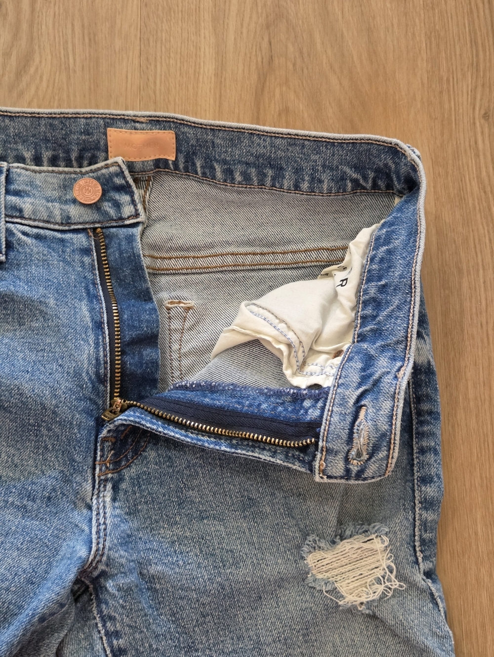 Mother Wmns The Insider Ankle Distressed Jeans 25 Hipster Festival Casual Boho - Picture 5 of 12